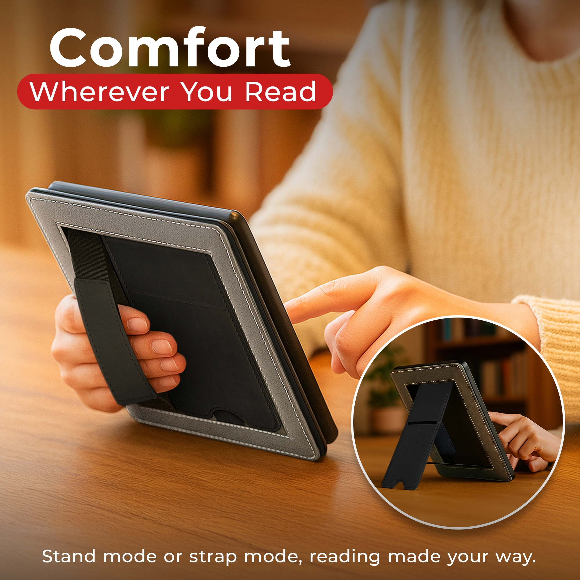 Kindle Leather Case- Black